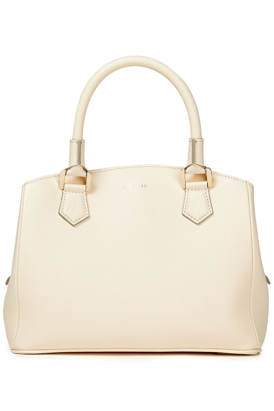 Serapian Woman Luna Mini Pebbled-leather Tote Cream Size --