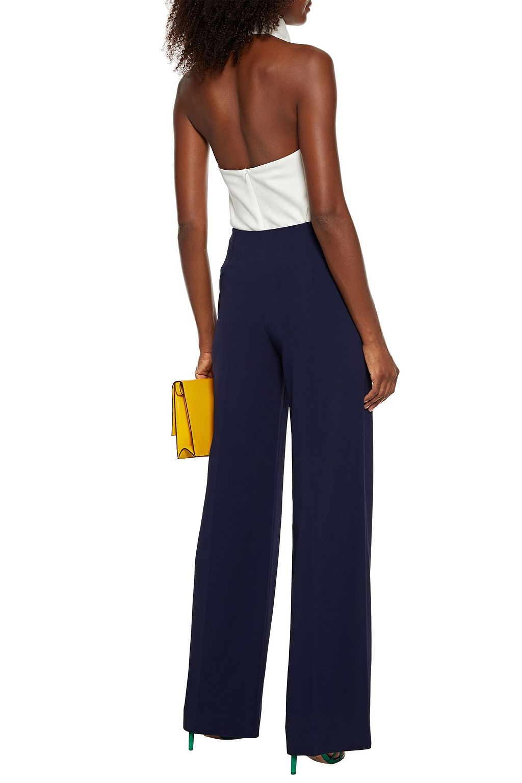 ROLAND MOURET Linburn layered stretch-crepe wide-leg pants
