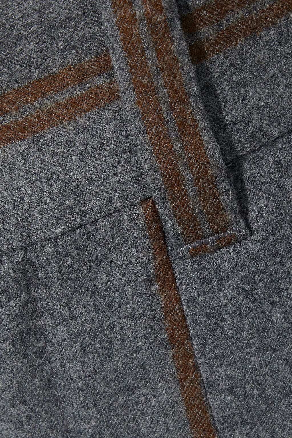 BRUNELLO CUCINELLI Pleated striped wool-felt straight-leg pants