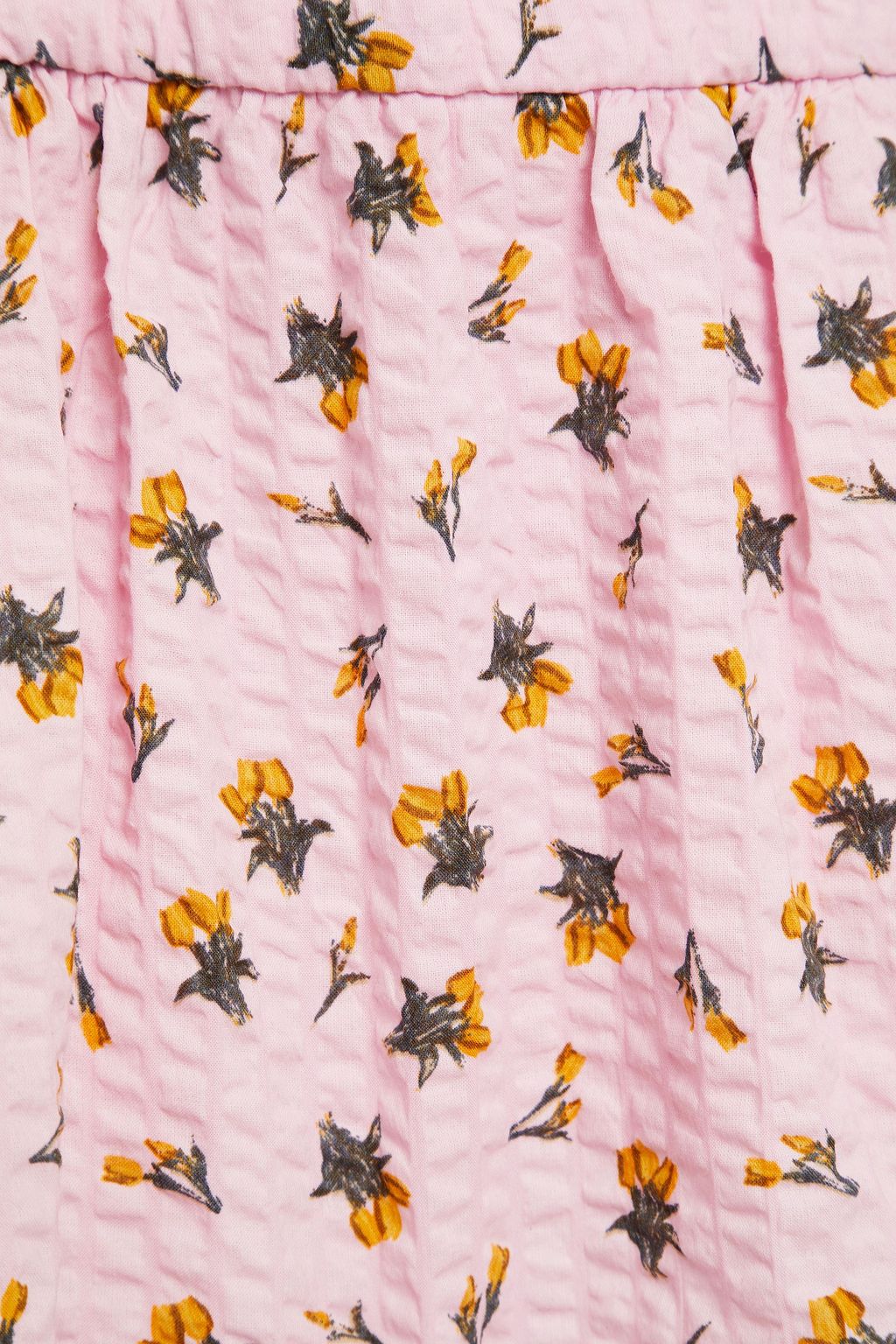 GESTUZ Wrap-effect floral-print cotton-jacquard top