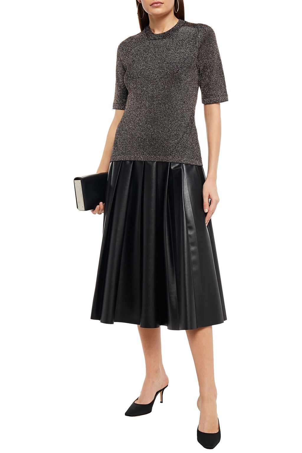 PS PAUL SMITH Metallic ribbed wool-blend top