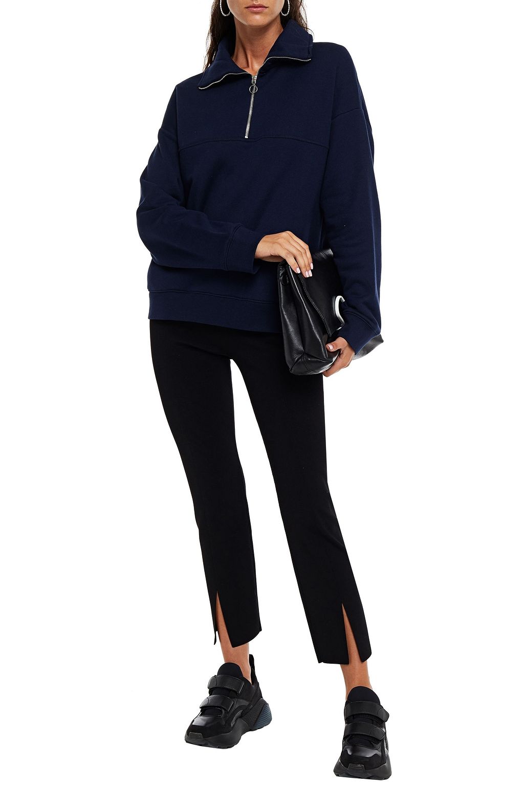 NINETY PERCENT French cotton terry half-zip sweatshirt