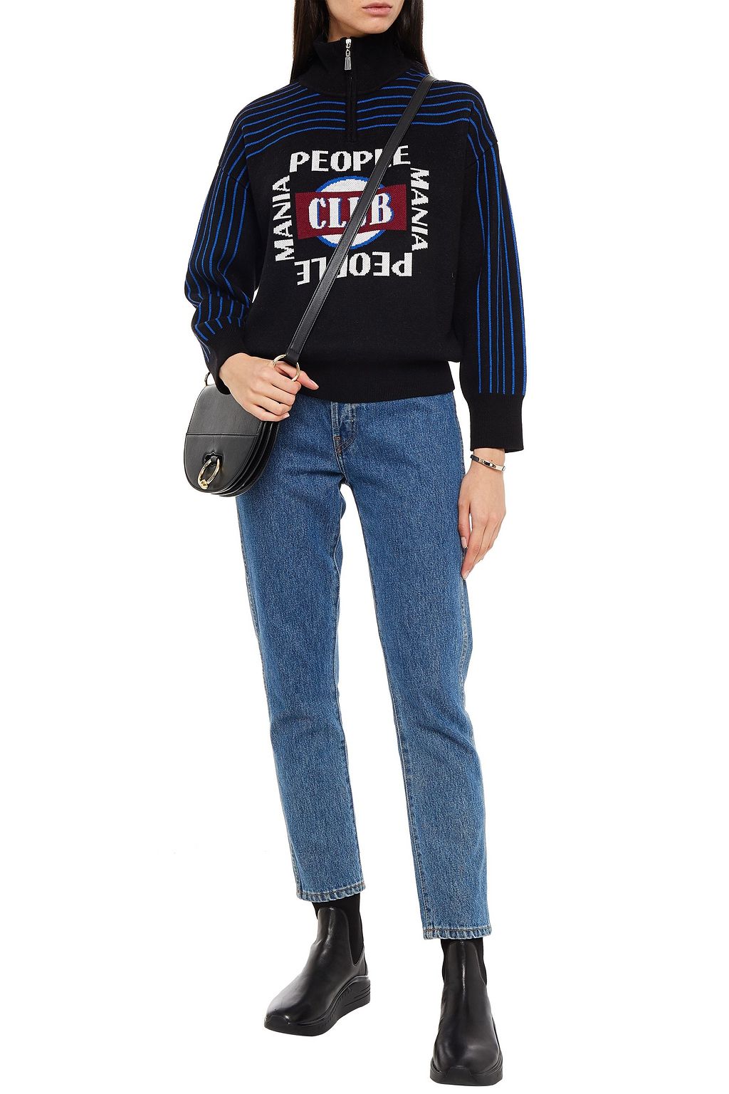SANDRO Mania jacquard-knit turtleneck sweater