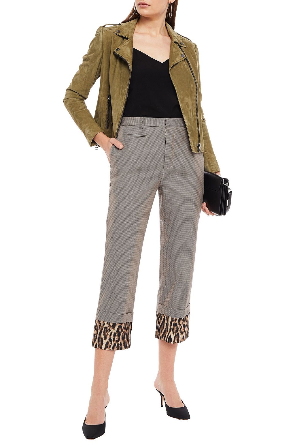 R13 Cropped printed cotton straight-leg pants