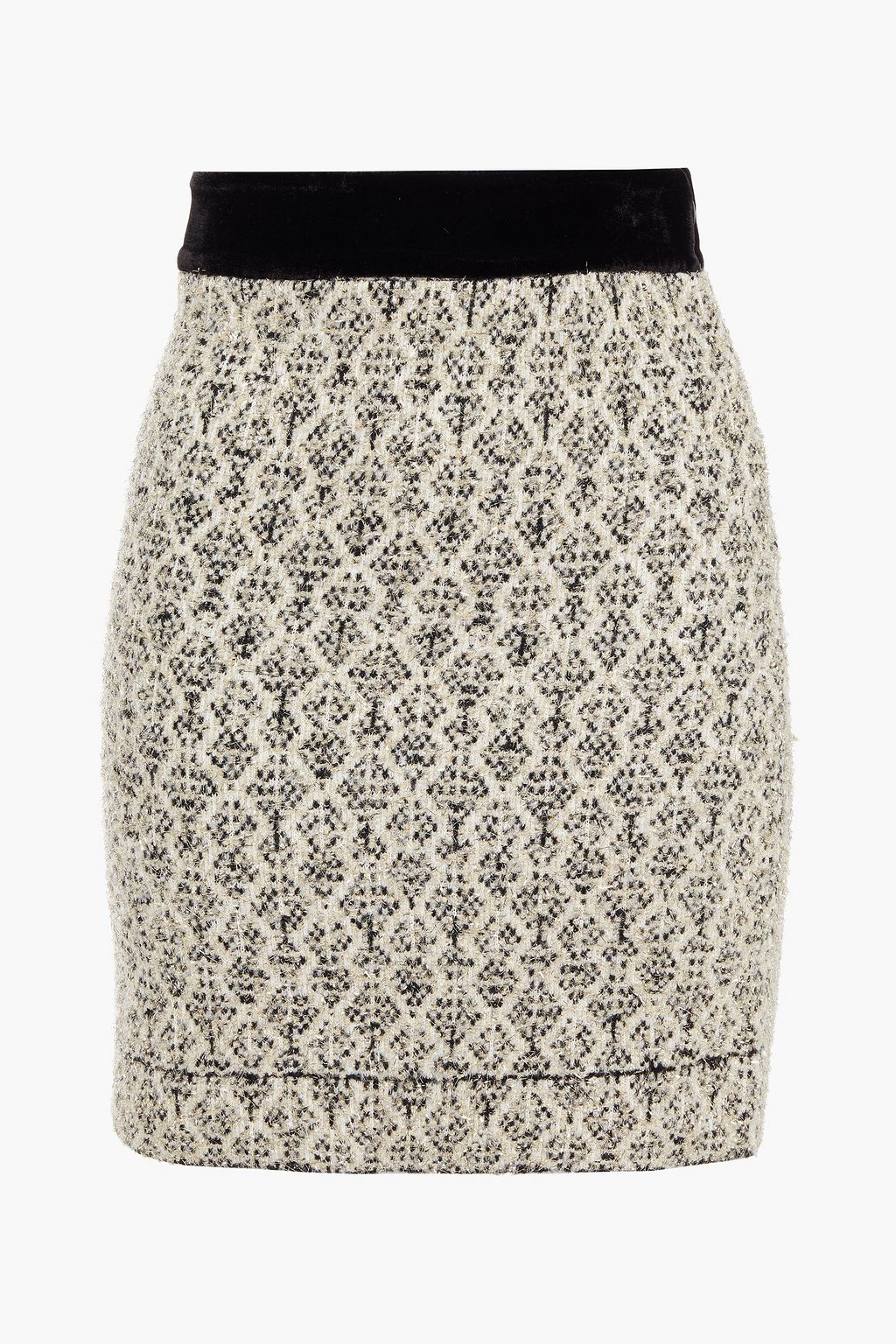 SANDRO Jazz velvet-trimmed metallic jacquard mini wrap skirt | THE OUTNET