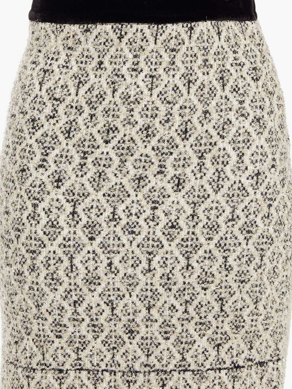 jazz velvet-trimmed metallic jacquard mini wrap skirt
