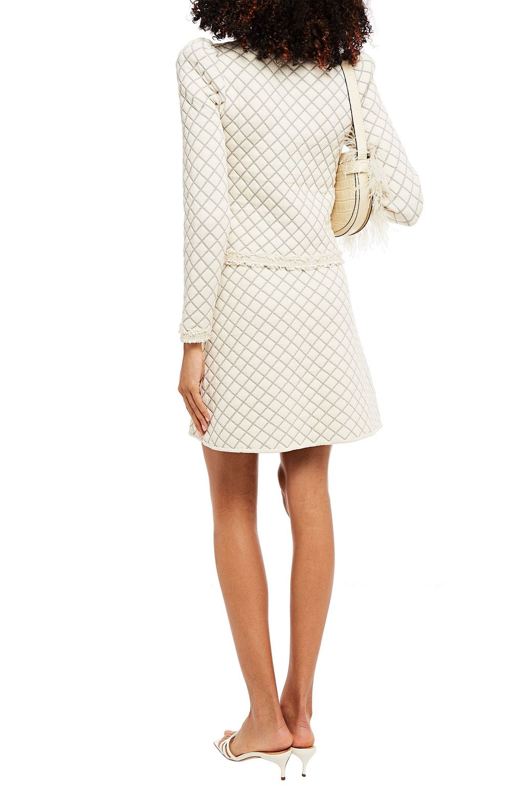 SANDRO Hamyl metallic checked jacquard mini skirt