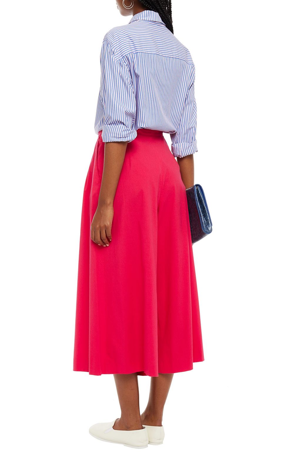 PS PAUL SMITH Cotton-blend seersucker culottes