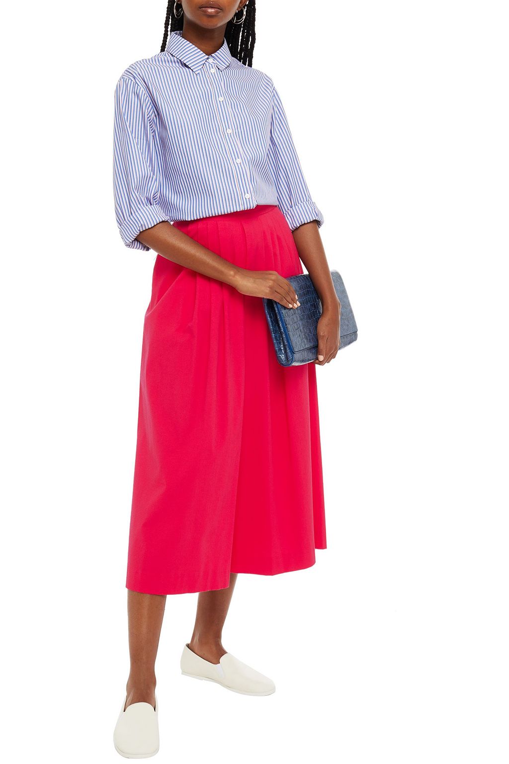 PS PAUL SMITH Cotton-blend seersucker culottes