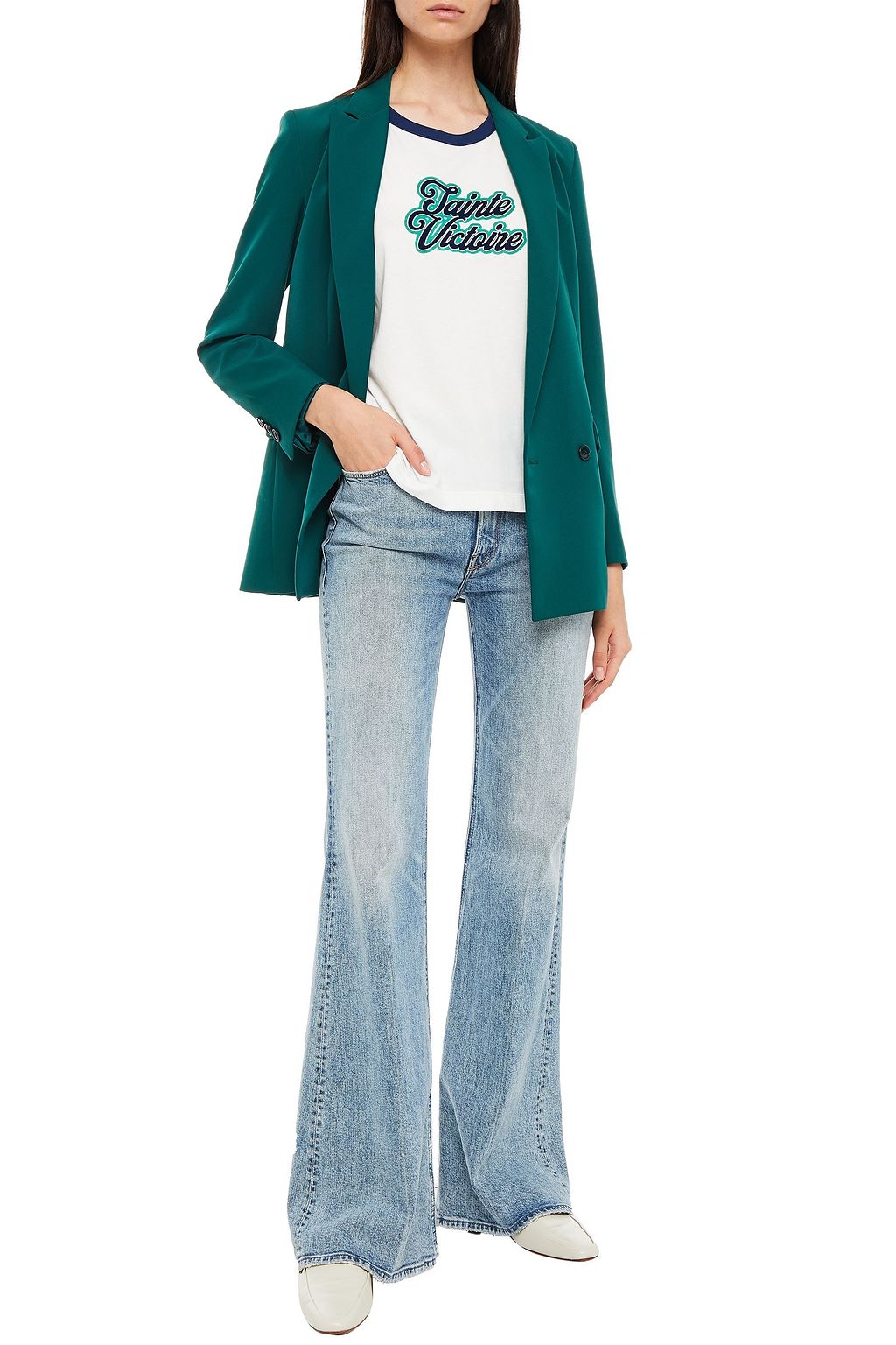 SANDRO + Clara Luciani printed cotton-jersey T-shirt