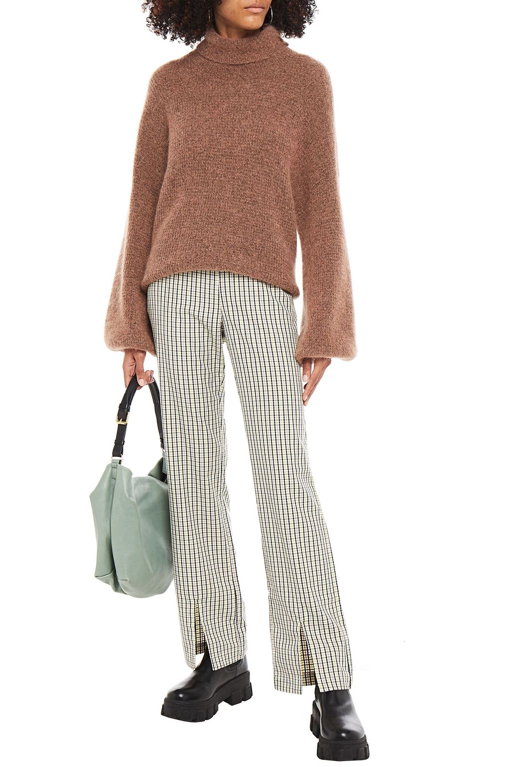 GESTUZ Checked woven straight-leg pants