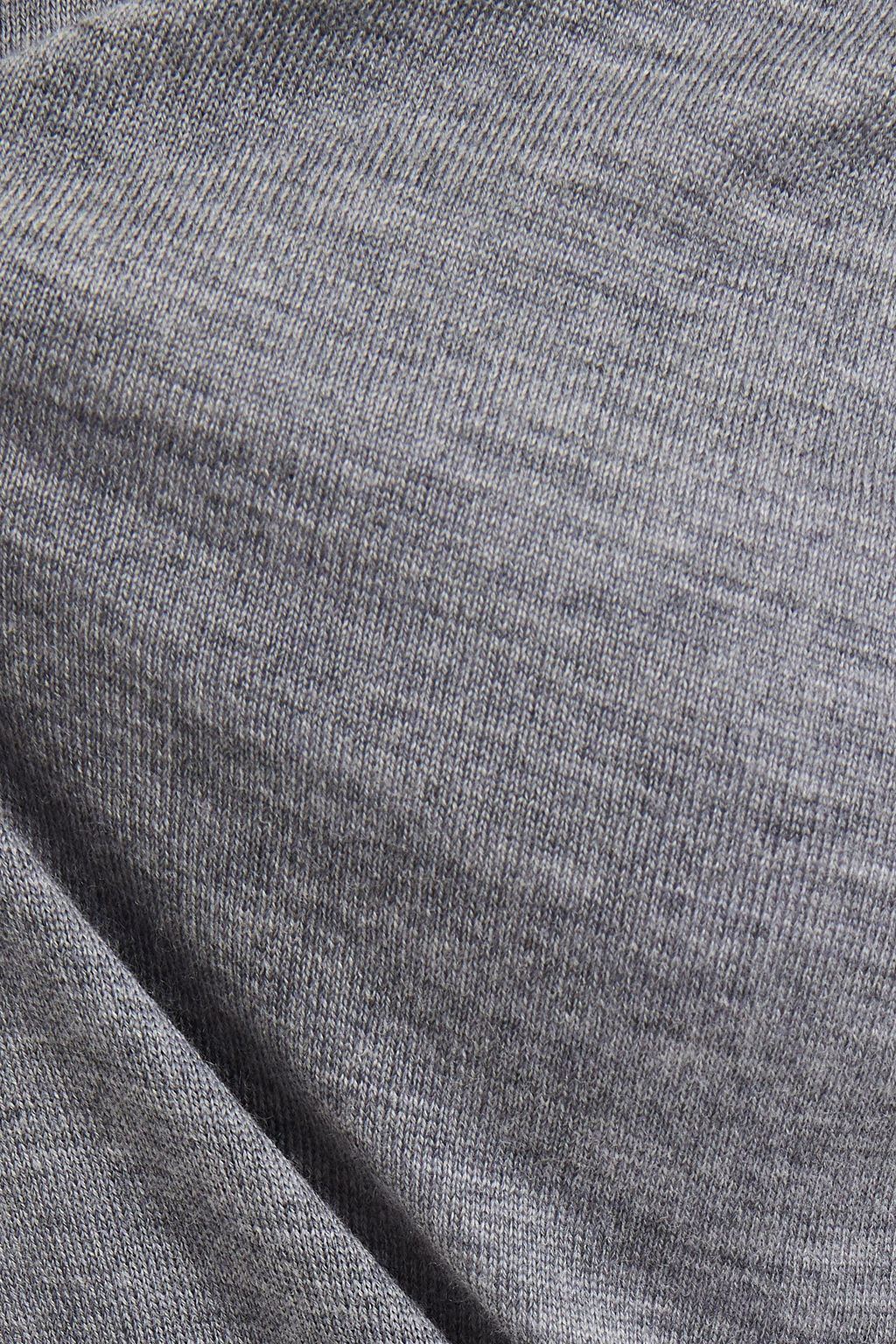 SANDRO Lamy embellished shirred wool turtleneck sweater