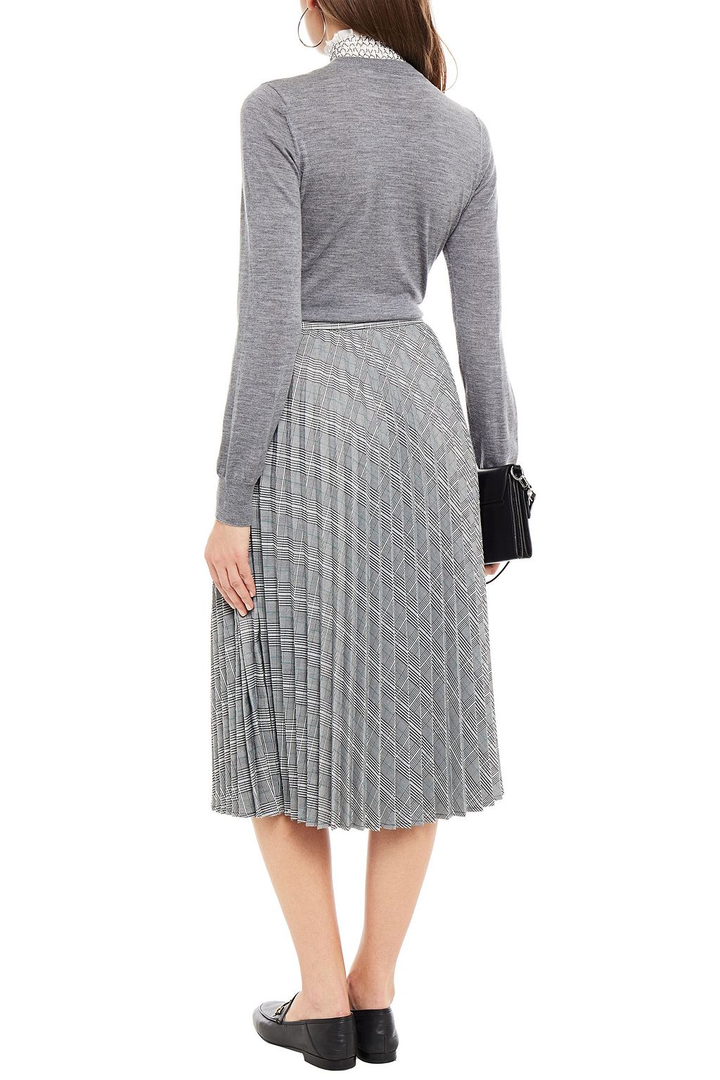 SANDRO Lamy embellished shirred wool turtleneck sweater