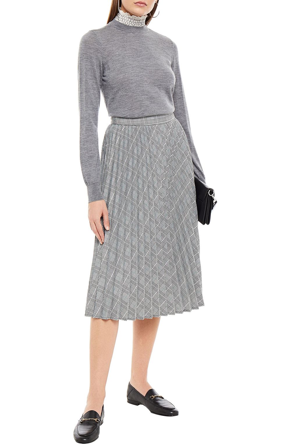 SANDRO Lamy embellished shirred wool turtleneck sweater