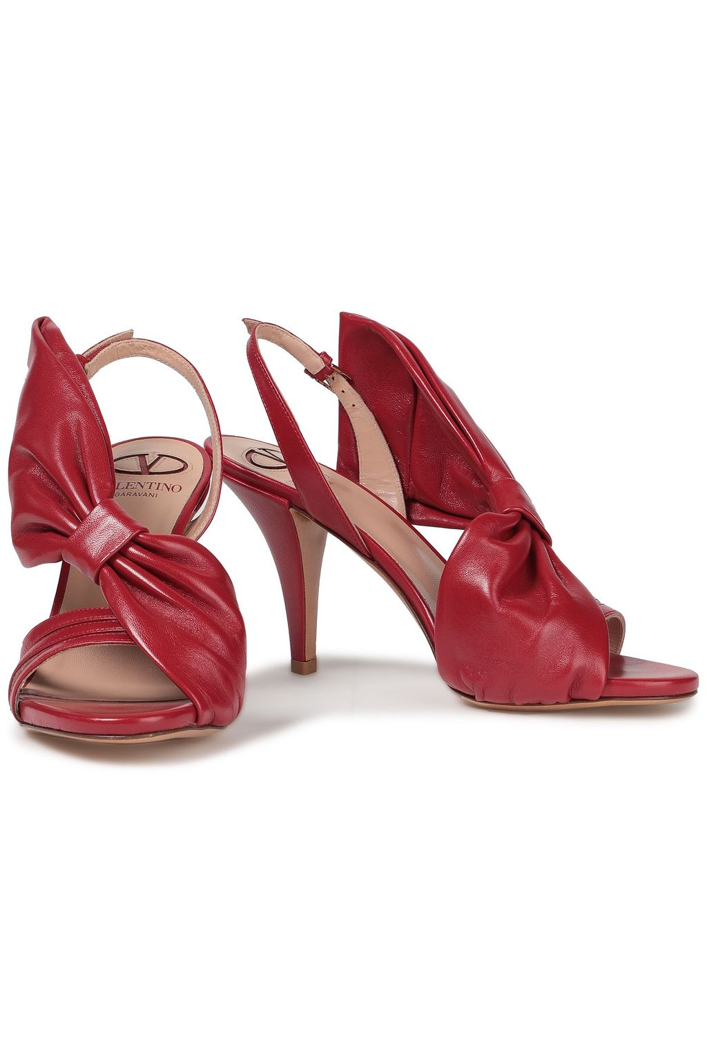 VALENTINO GARAVANI Bow-embellished leather sandals