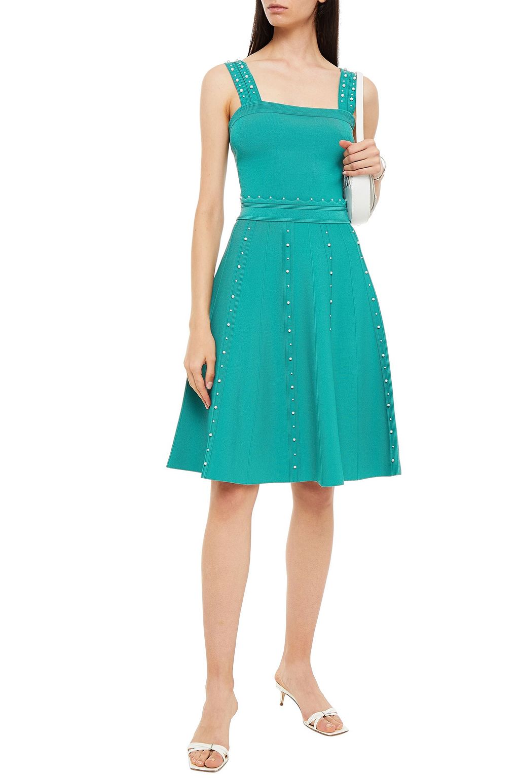 SANDRO Omel cropped embellished ponte top