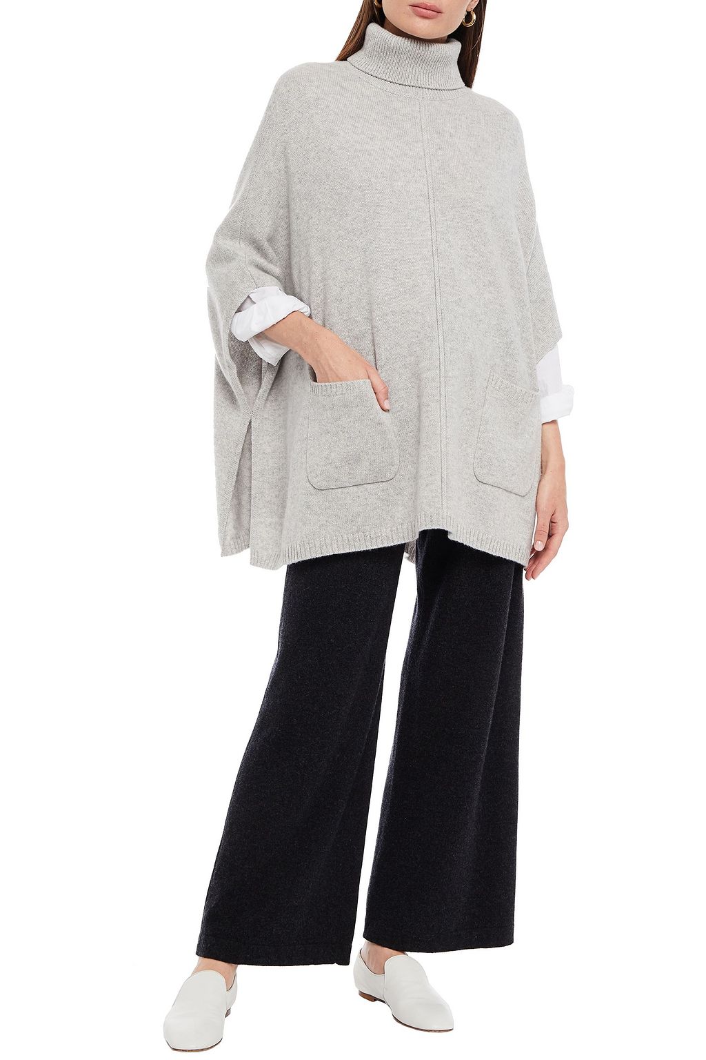 N.PEAL Mélange cashmere poncho