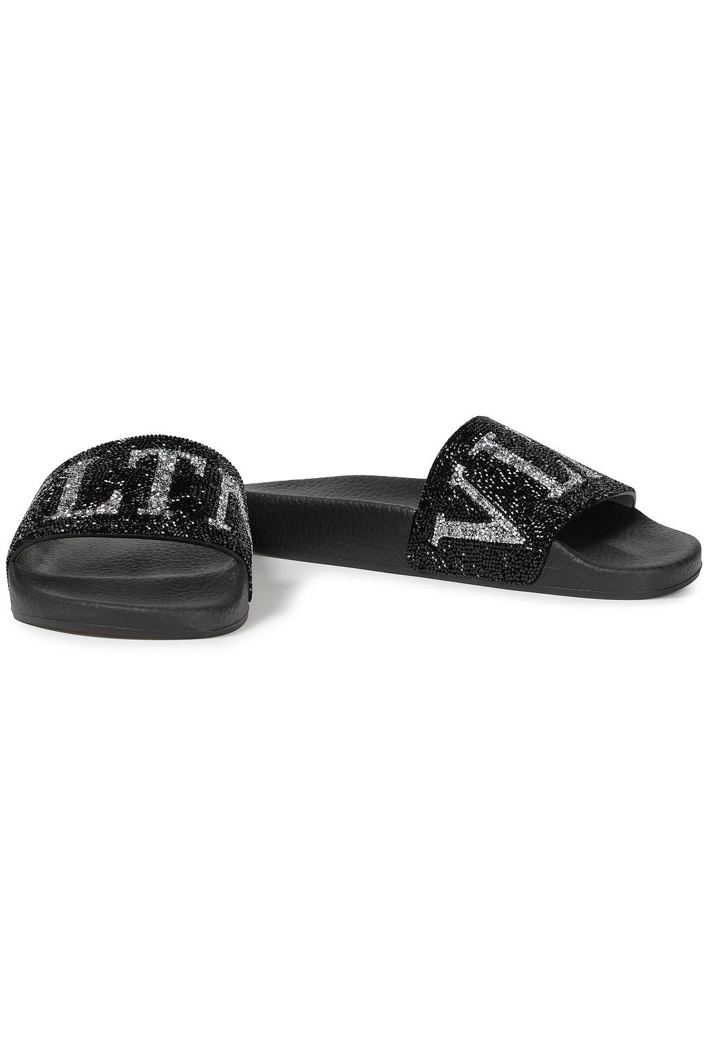 VALENTINO GARAVANI VLTN crystal-embellished rubber slides