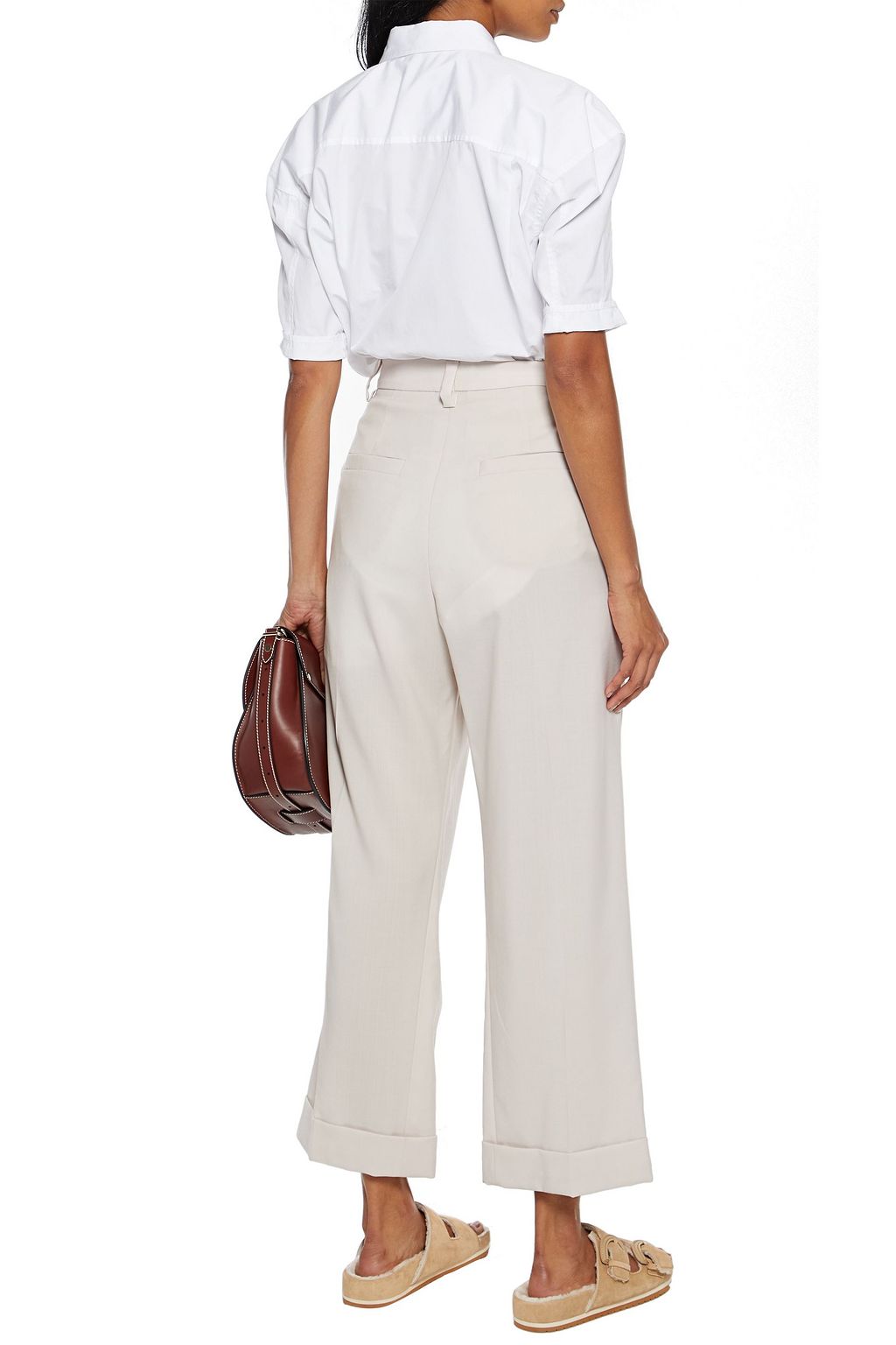 BRUNELLO CUCINELLI Cropped wool straight-leg pants