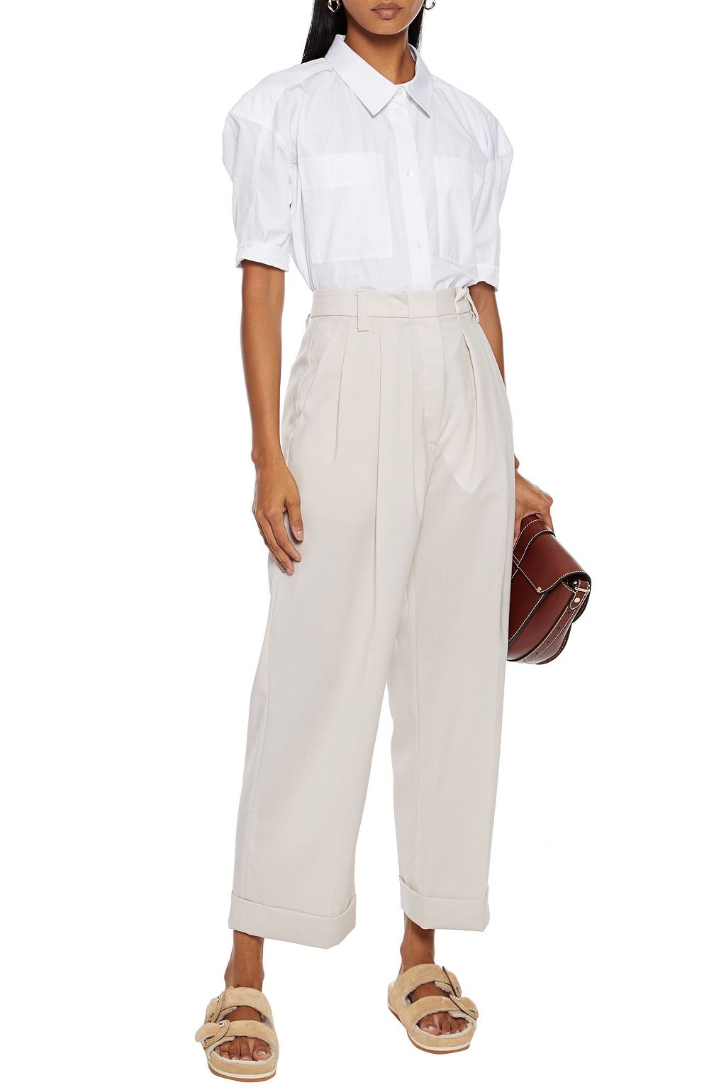 BRUNELLO CUCINELLI Cropped wool straight-leg pants