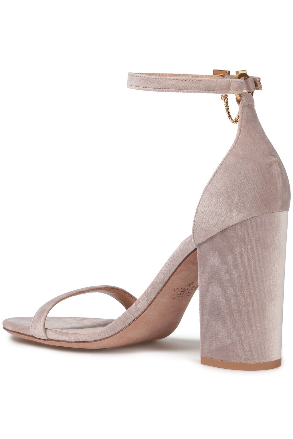 VALENTINO GARAVANI Chain-embellished velvet sandals