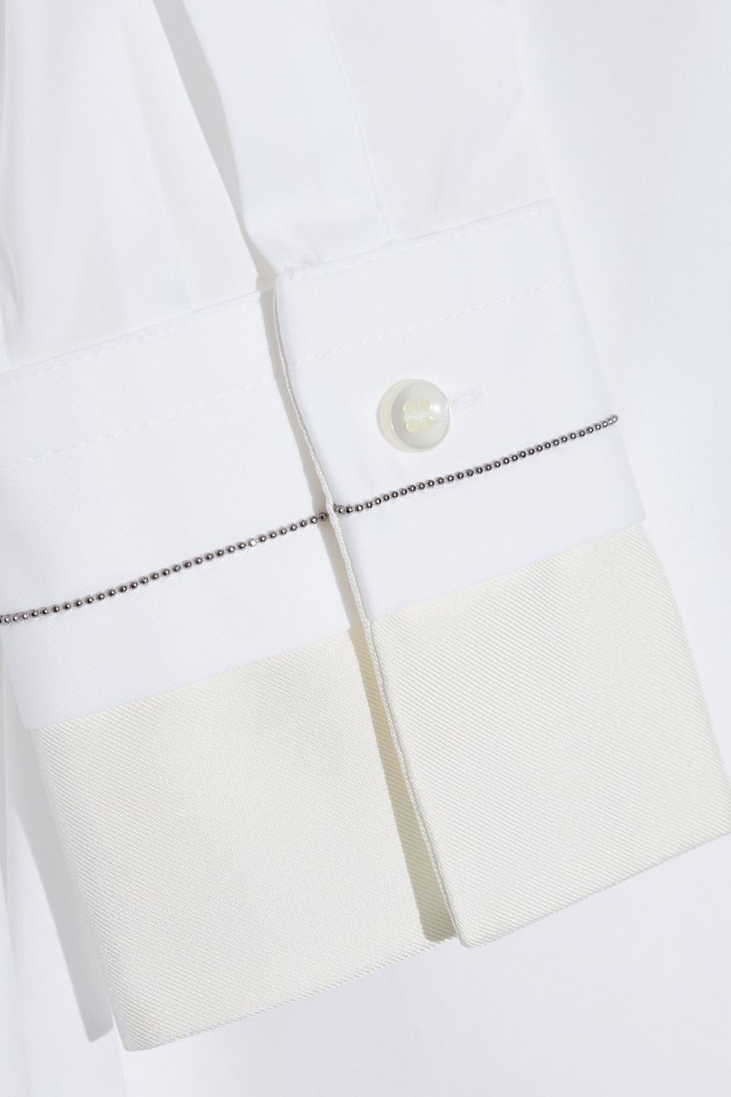 BRUNELLO CUCINELLI Bead-embellished cotton-blend poplin shirt