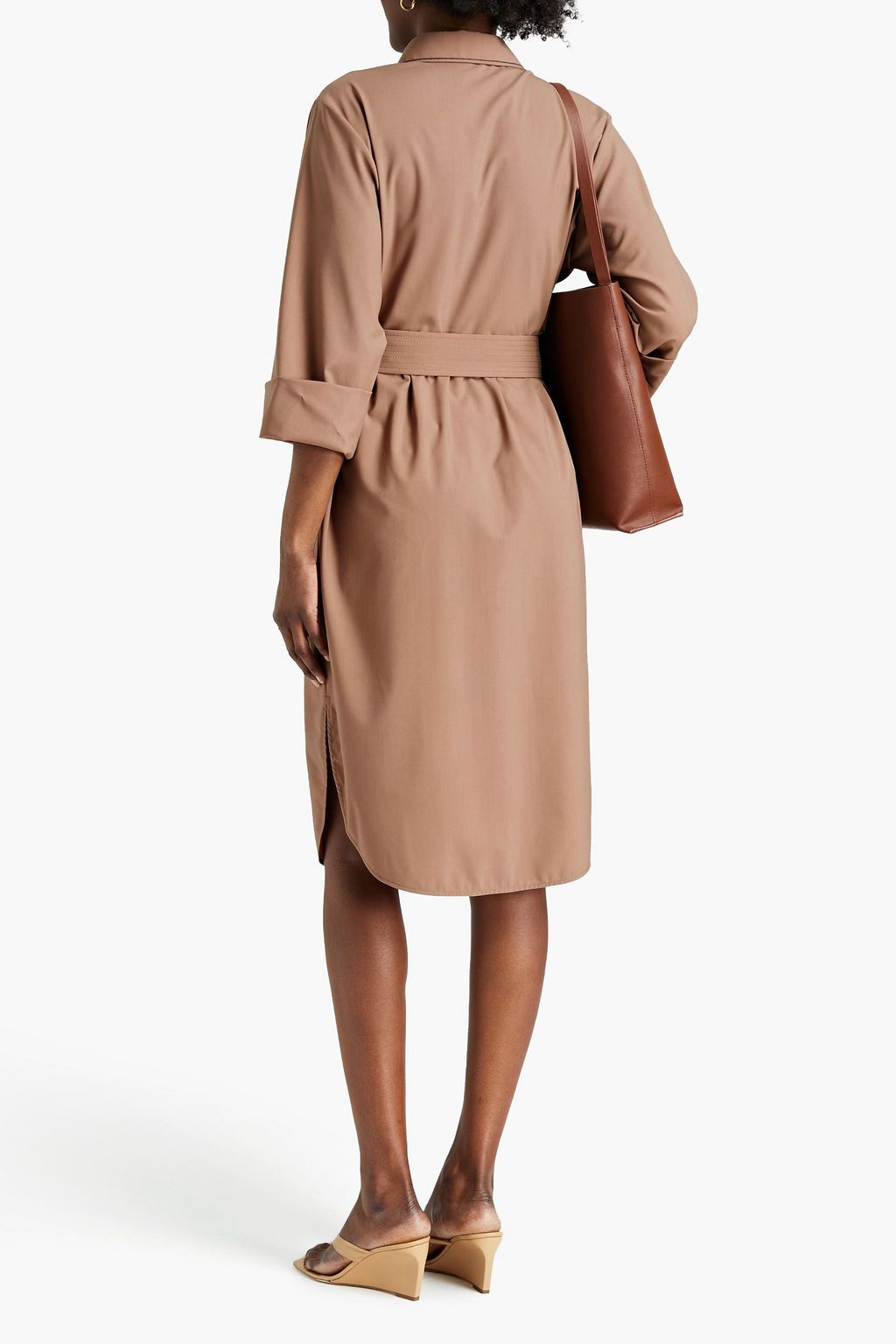 BRUNELLO CUCINELLI Belted wool shirt dress