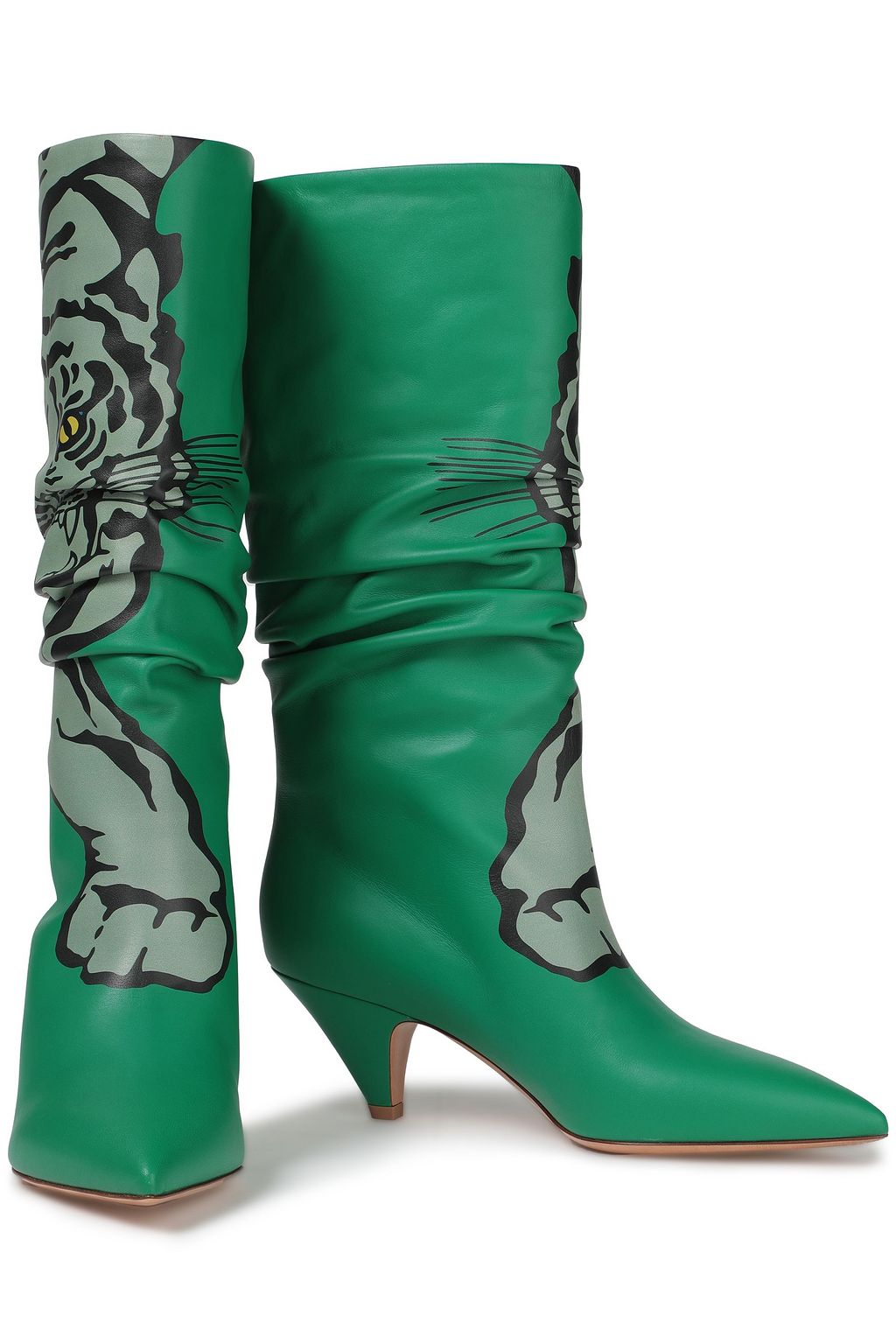VALENTINO GARAVANI Gathered printed leather boots