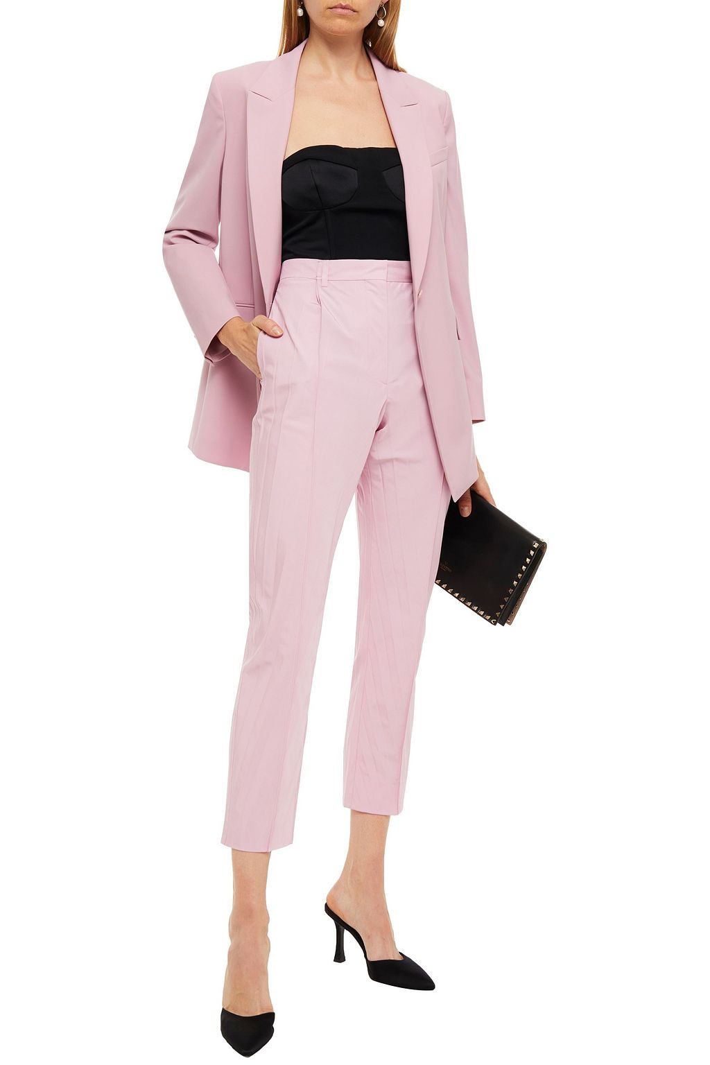 VALENTINO GARAVANI Cropped Hose mit geradem Bein aus Faille aus einer Baumwollmischung