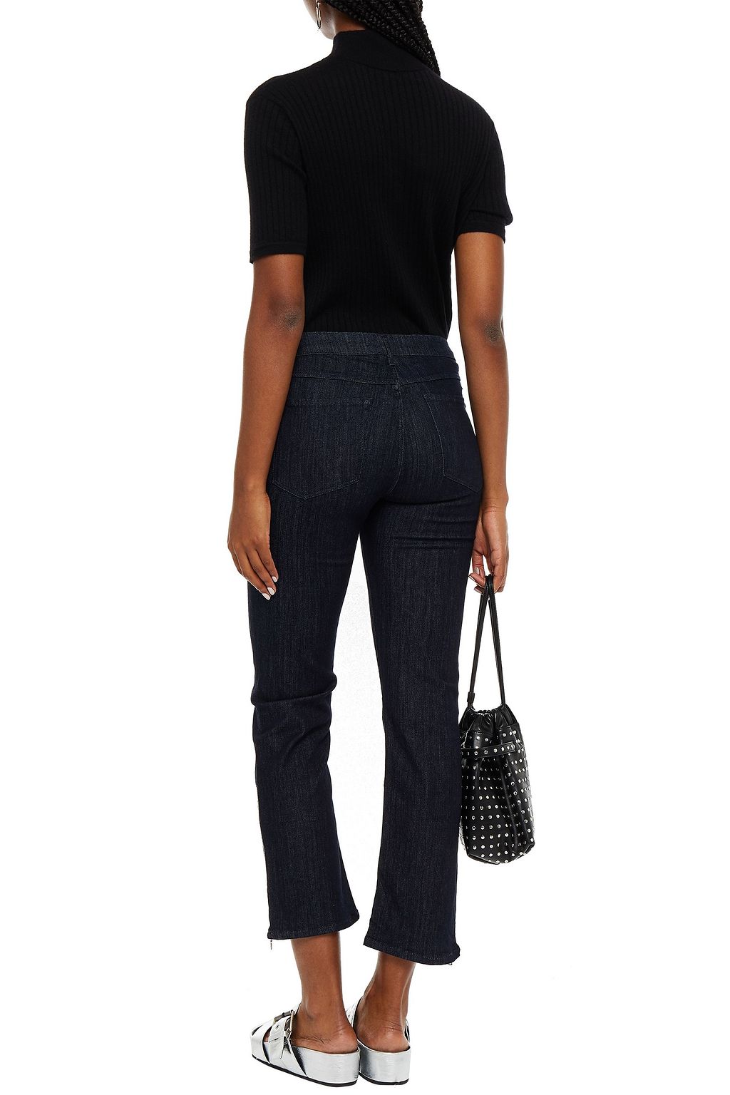 3X1 NYC Alpha cropped zip-detailed high-rise bootcut jeans