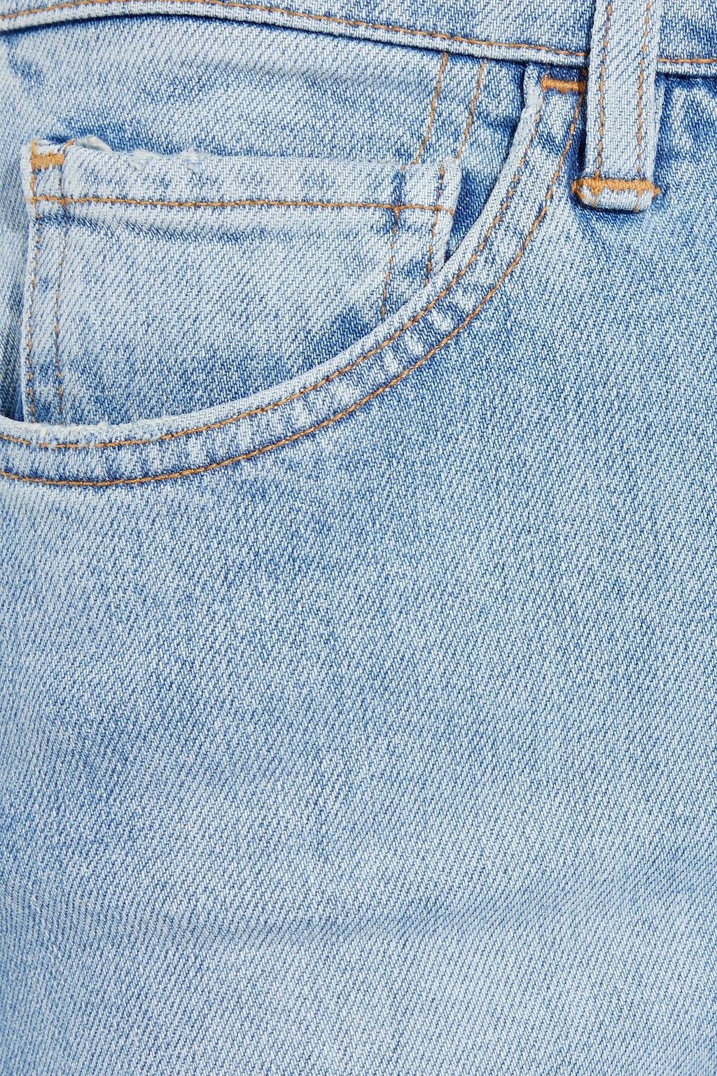 3X1 Straight Authentic hoch sitzende Cropped Jeans mit schmalem Bein in Distressed-Optik