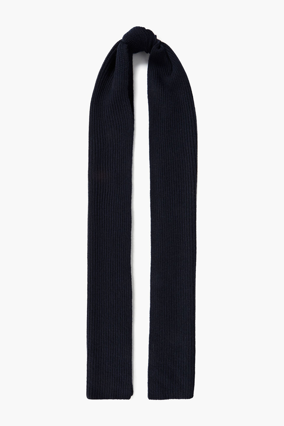 N•peal Ribbed Cashmere Scarf In Navy