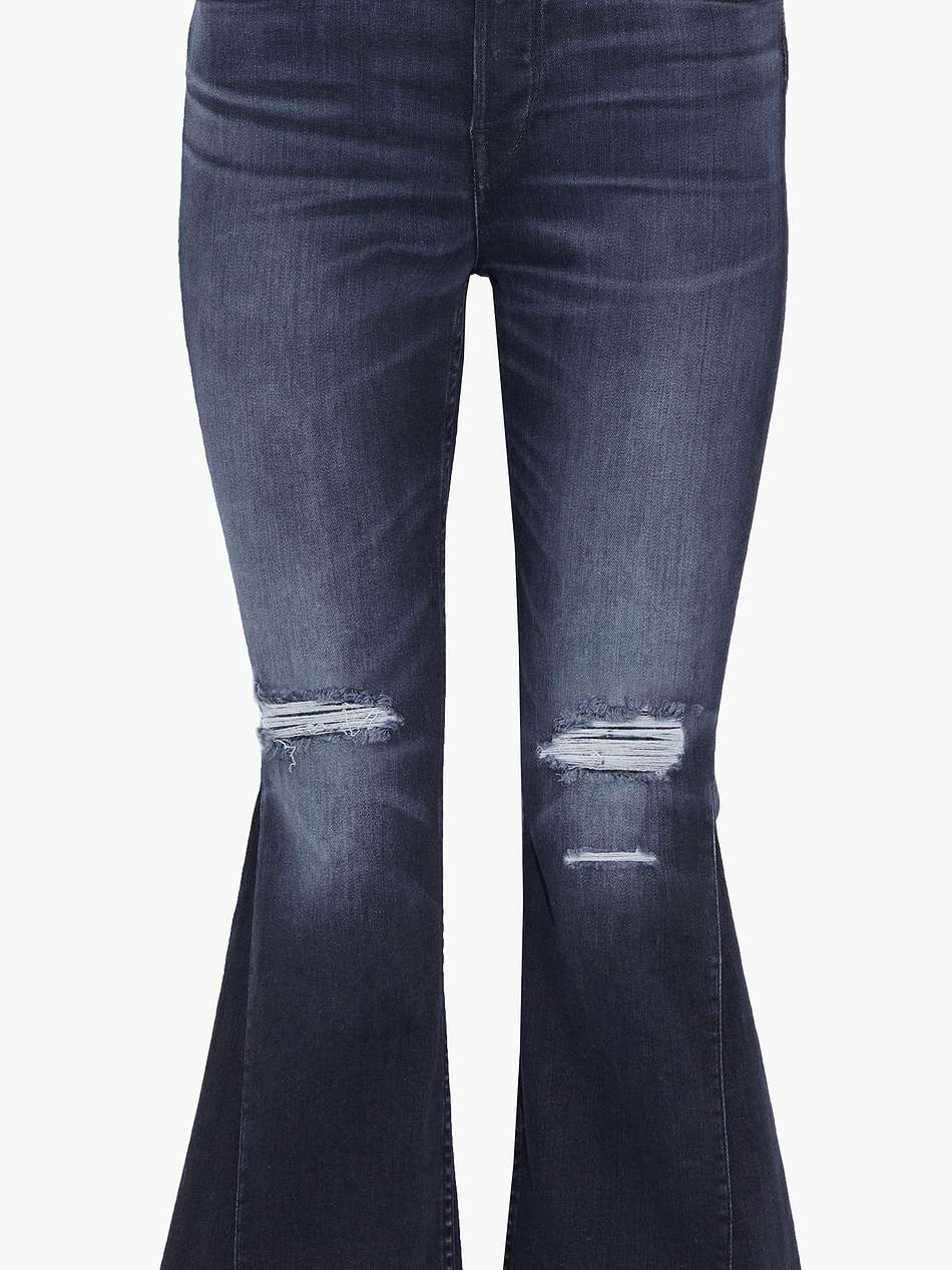 w3 higher ground gusset crop distressed high-rise kick-flare jeans