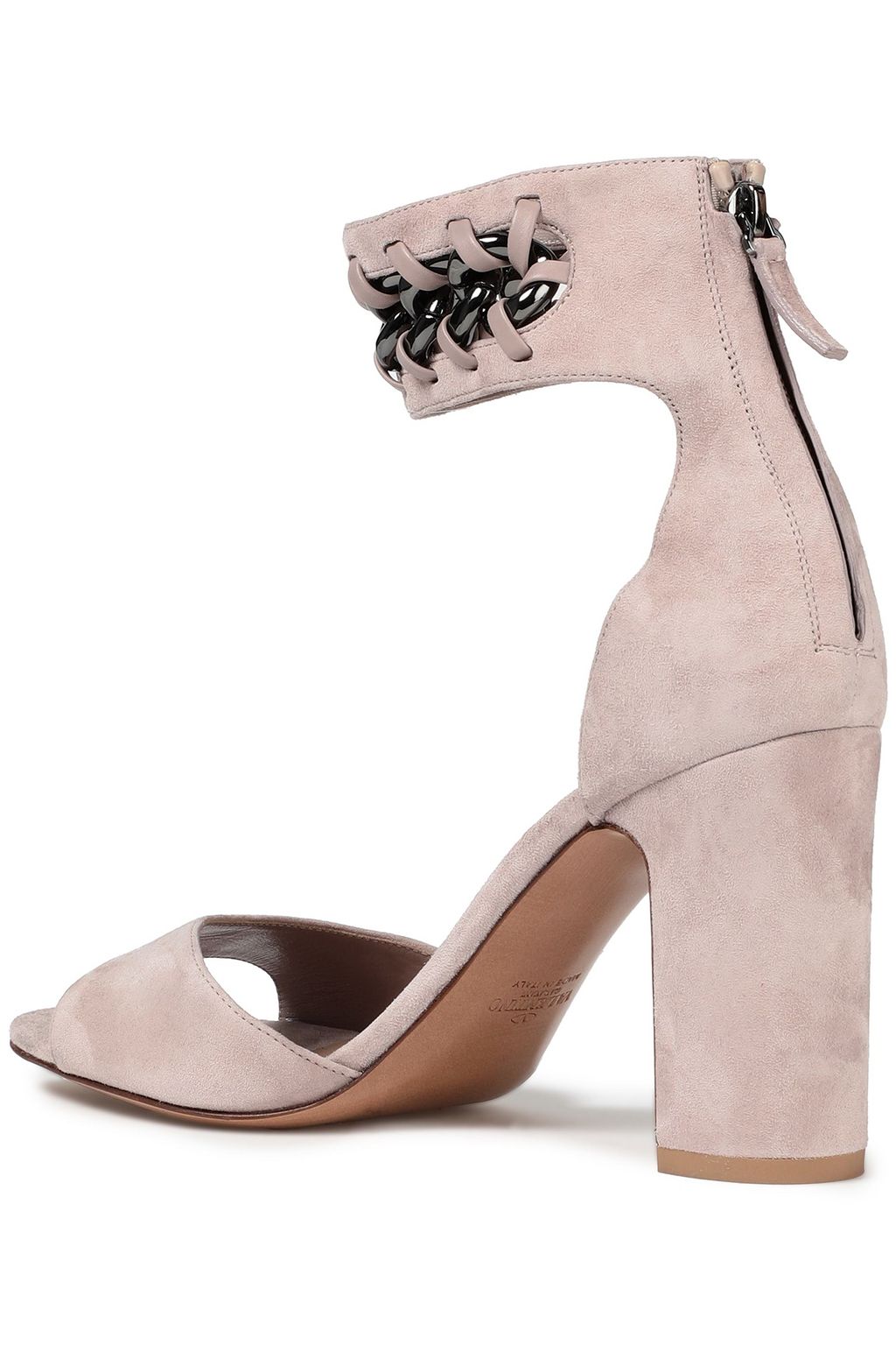 VALENTINO GARAVANI Chain-trimmed suede sandals