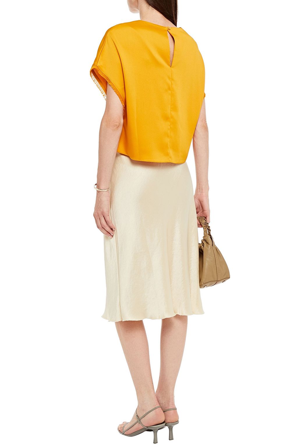 CHARLI Hayden satin-crepe top