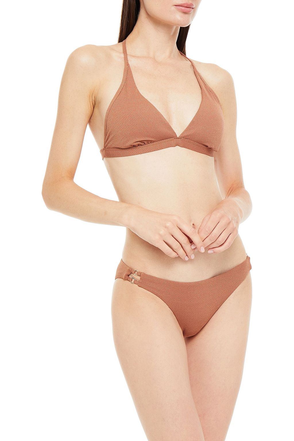 SEAFOLLY Metallic stretch-jacquard low-rise bikini briefs