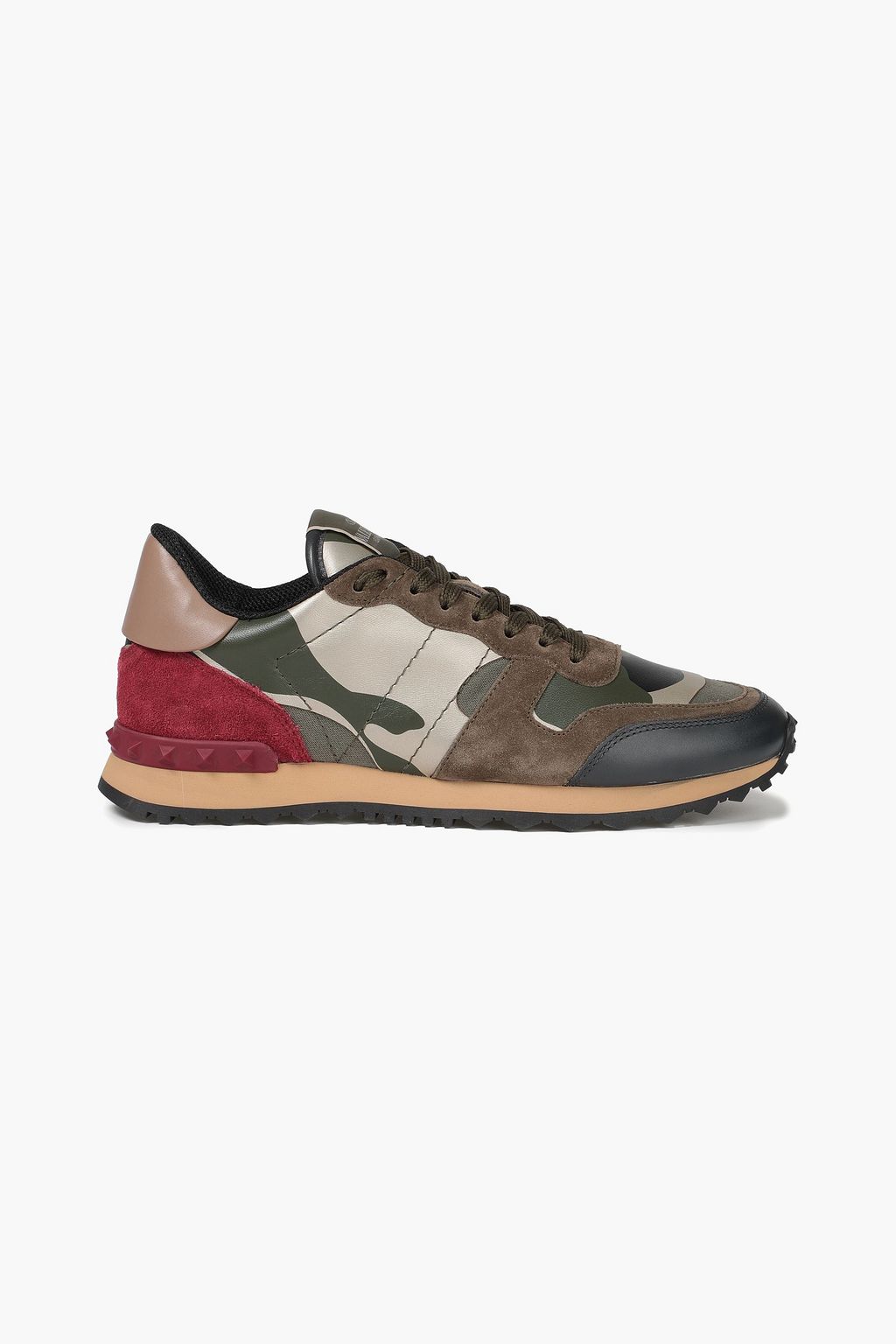 syndrom Link lomme VALENTINO GARAVANI Rockstud printed leather, suede and canvas sneakers |  Sale up to 70% off | THE OUTNET