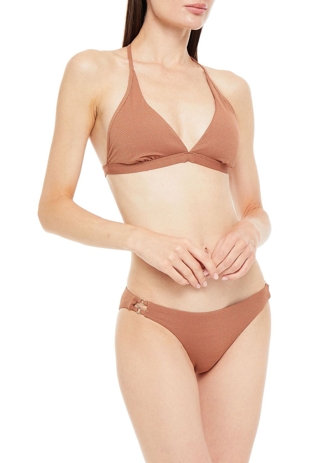 SEAFOLLY Stretch-piqué triangle bikini top