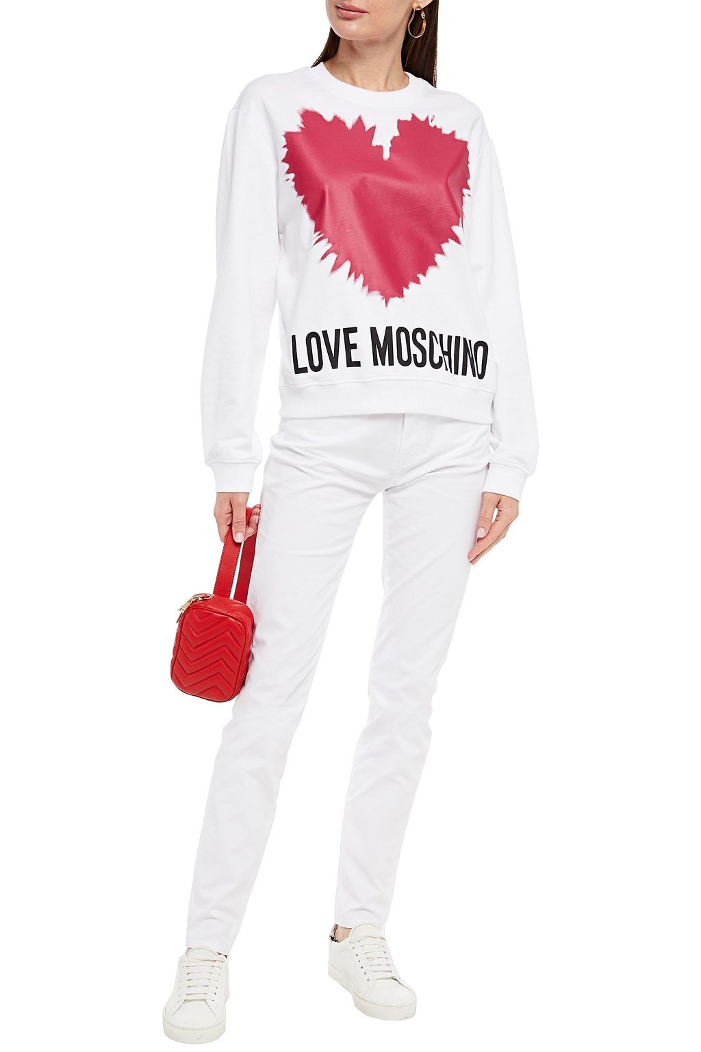 LOVE MOSCHINO Printed mid-rise skinny jeans