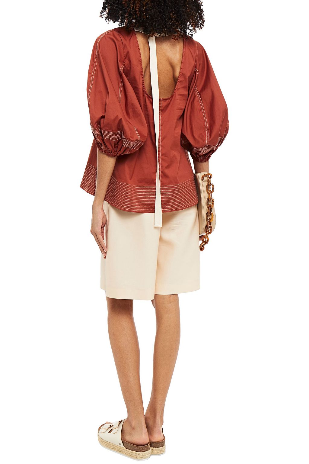 LEE MATHEWS Sara Empire cotton-blend top