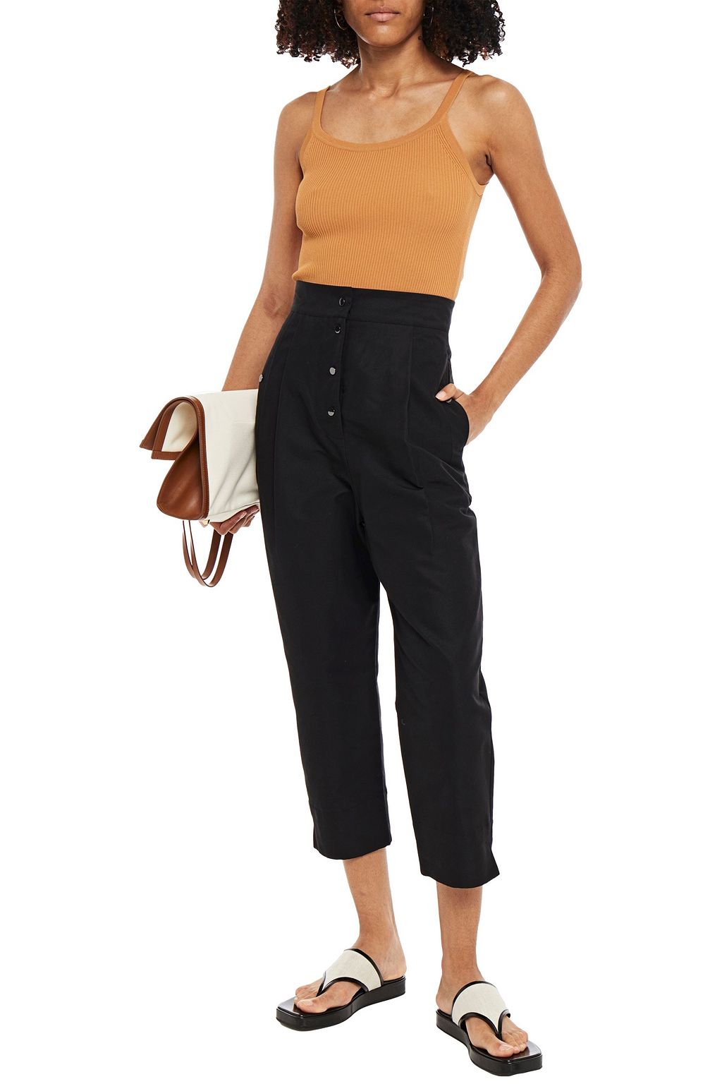 LEE MATHEWS Reo cotton and silk-blend faille tapered pants
