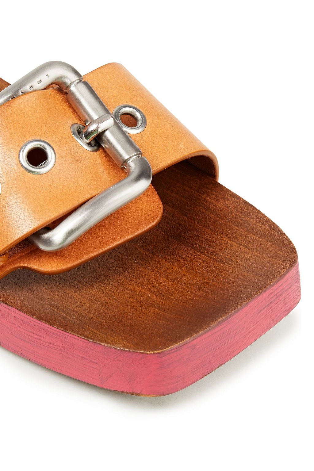 MARNI Sandalen aus Leder in Colour-Block-Optik mit Schnalle