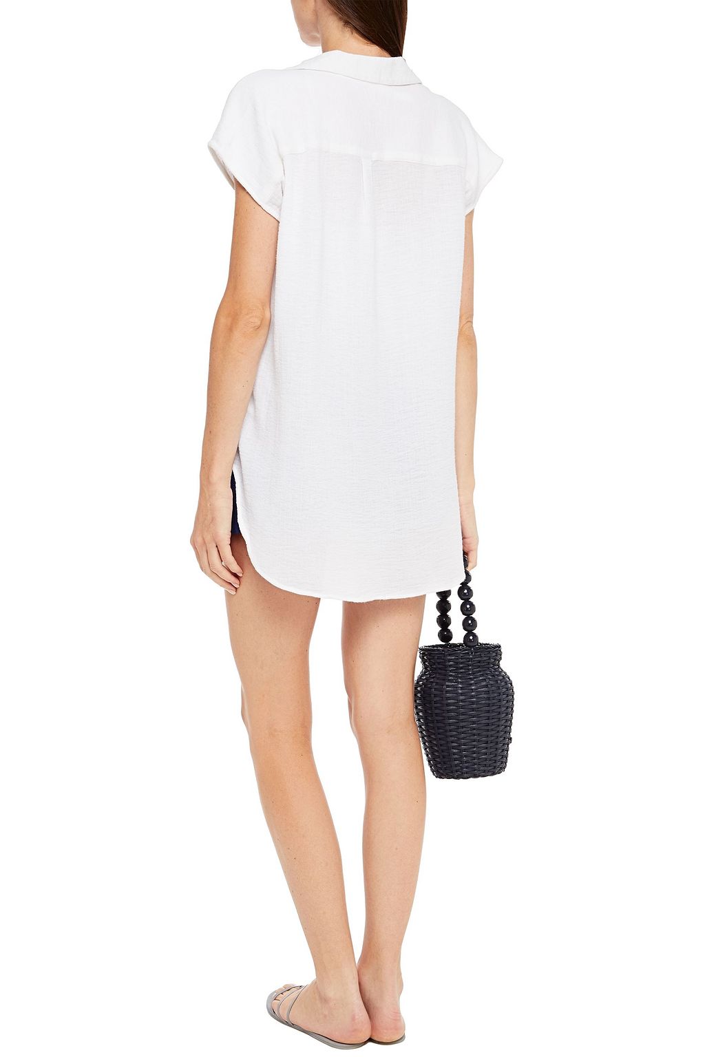 SEAFOLLY Crinkled cotton-gauze shirt