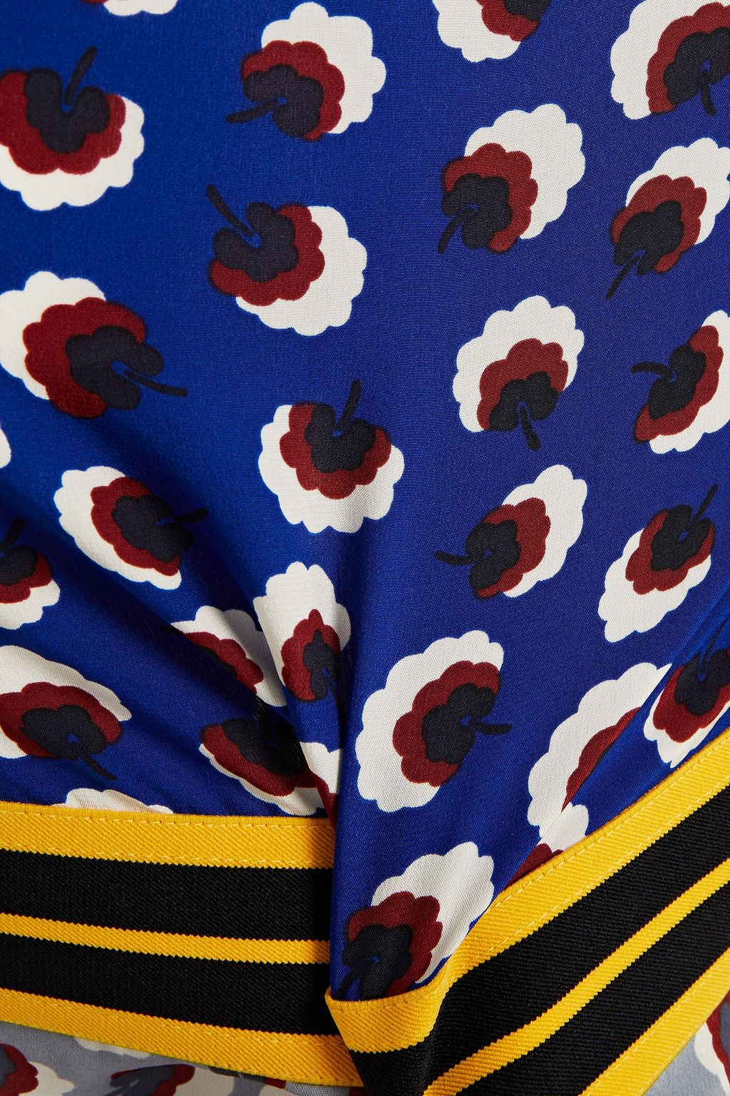 STELLA MCCARTNEY Paneled printed silk crepe de chine midi skirt