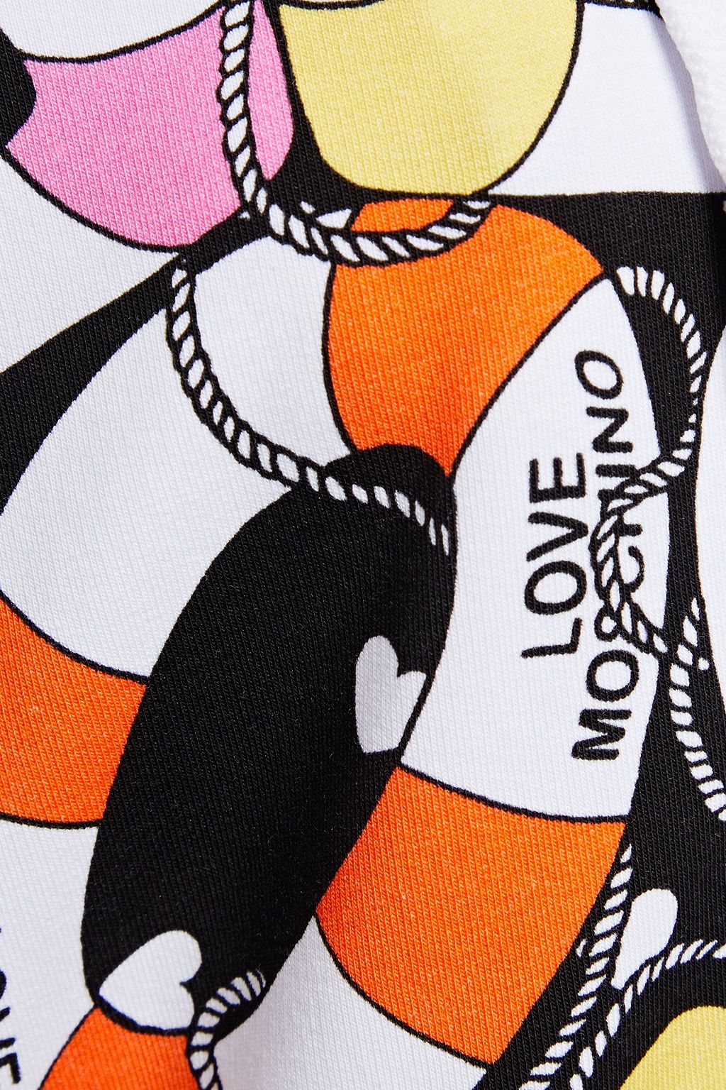LOVE MOSCHINO Printed French cotton-blend terry hoodie