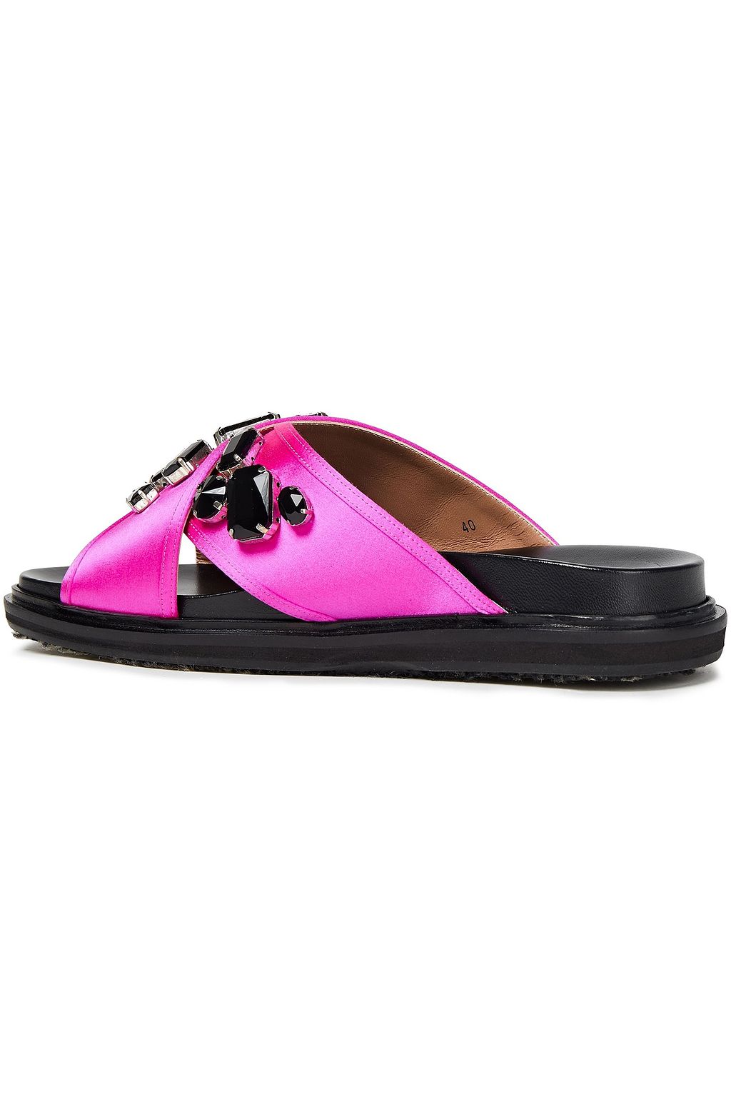 MARNI Crystal-embellished satin slides