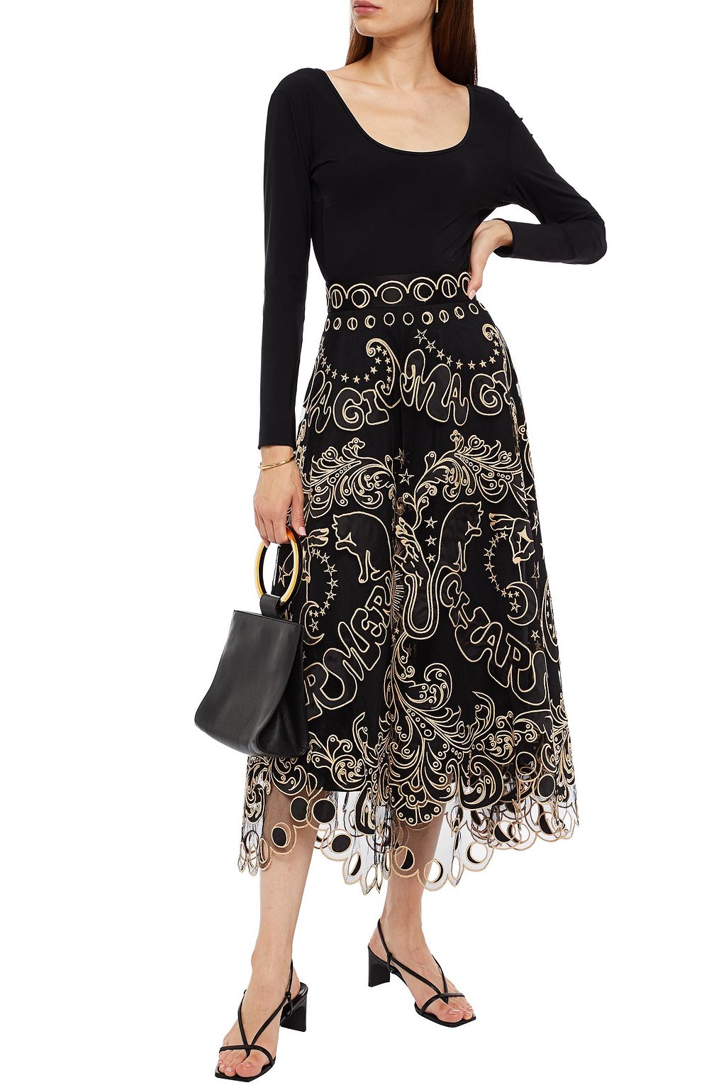 ZIMMERMANN Ladybeetle Fortune broderie anglaise tulle midi skirt