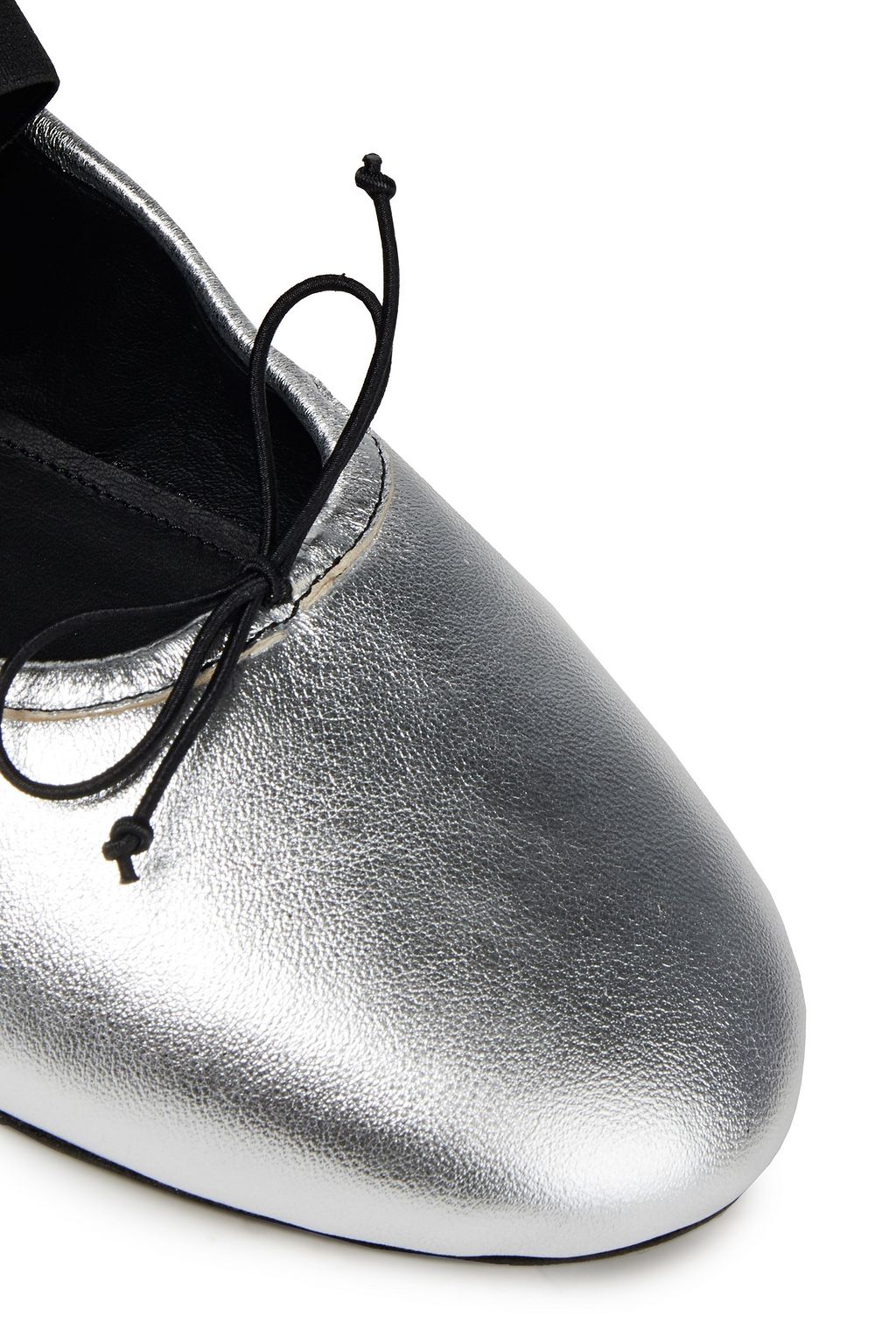 MARNI Metallic textured-leather ballet flats