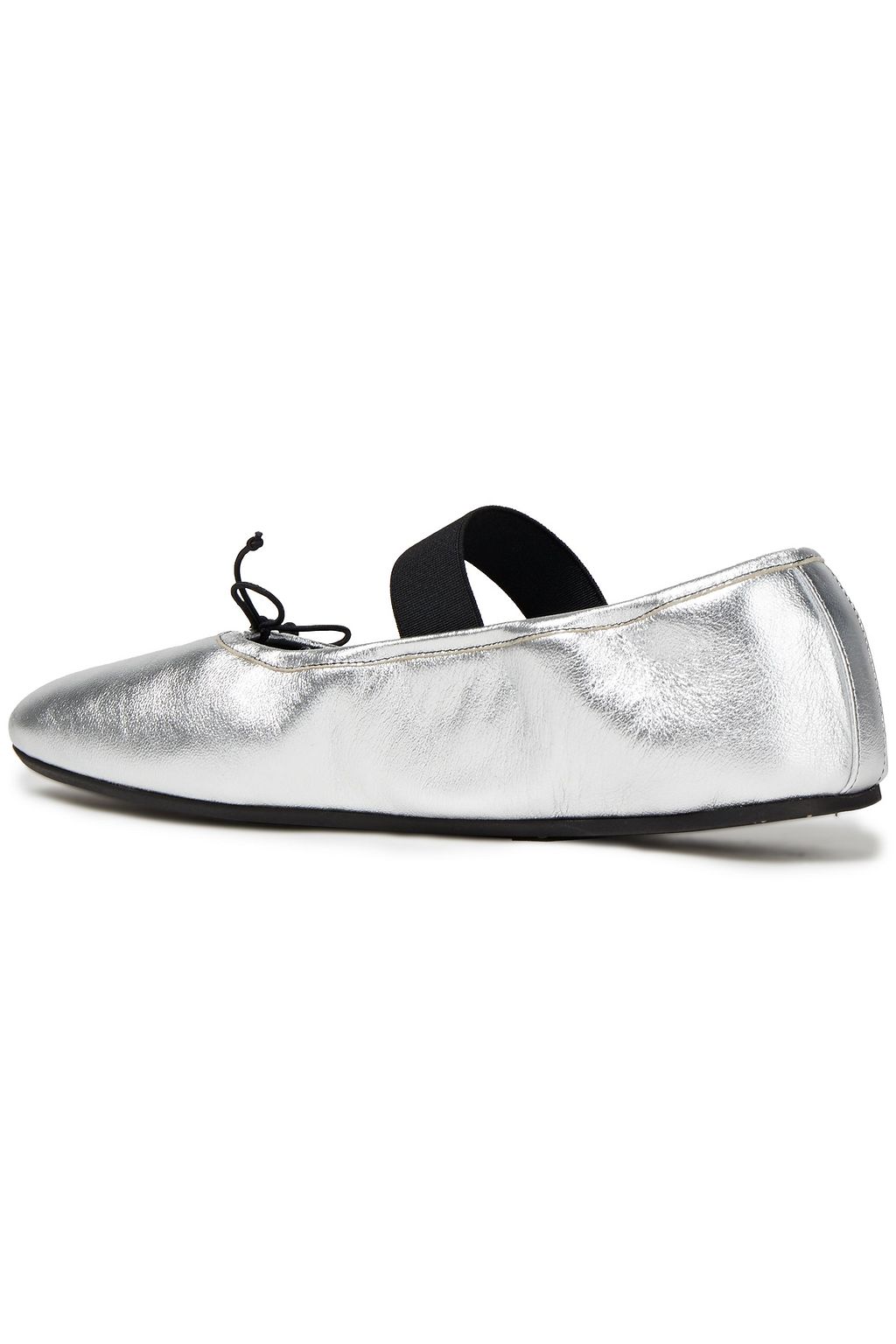MARNI Metallic textured-leather ballet flats