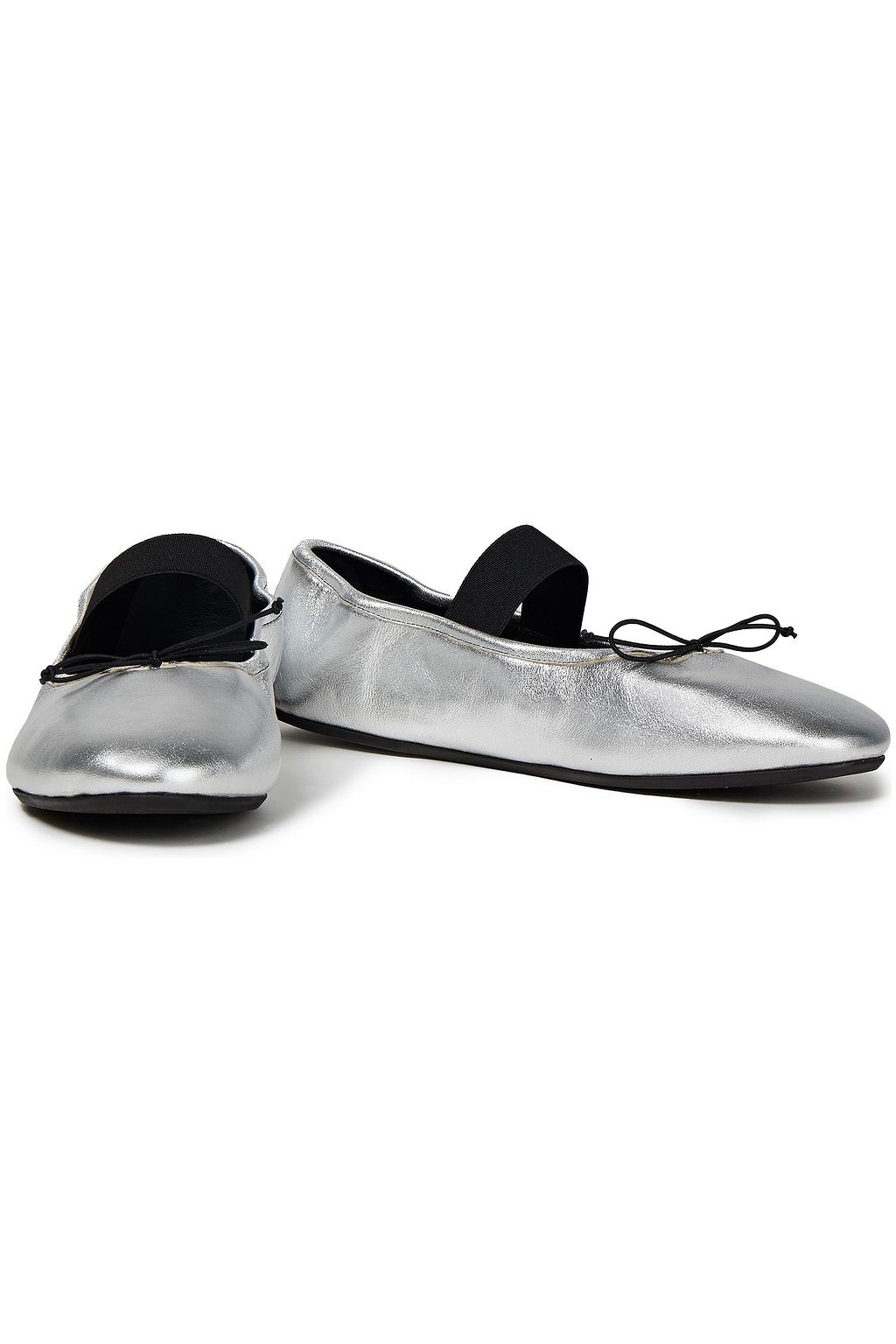 MARNI Metallic textured-leather ballet flats